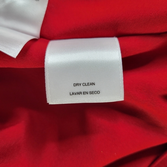 Kasper Dress Size 10P Red Black Trim Sleeveless Kick Pleat Back Zipper Lined - Picture 7 of 10